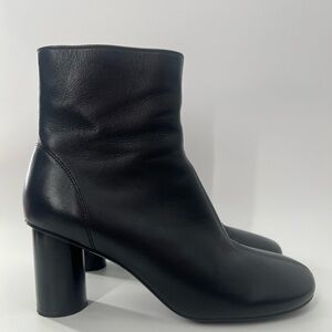 Cos Cylinder Heel Leather Sock Black Boots